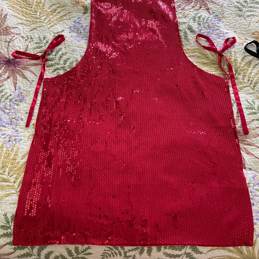 ❤️❤️Slinky Brand Reversible Sequin Apron One Size Red